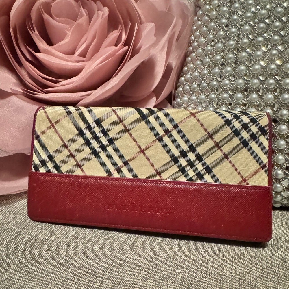 Burberry Beige and Red Plaid Women's Wallet